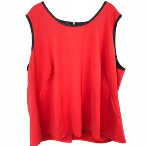Isabel & Alice Sleeveless Black Red Top M90
